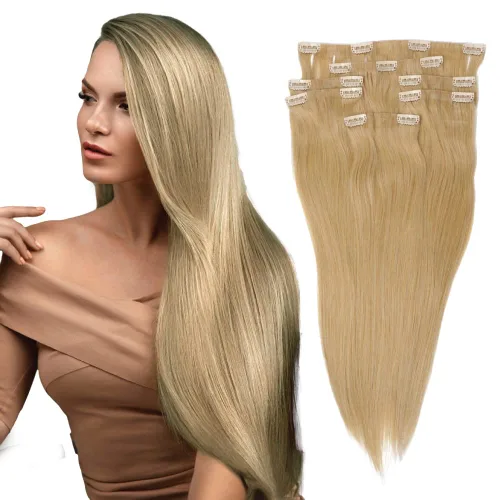 everlong - Extensiones de cabello humano Remy con clip, trama de piel sintética y base invisible, cabello humano Remy prémium para longitud y