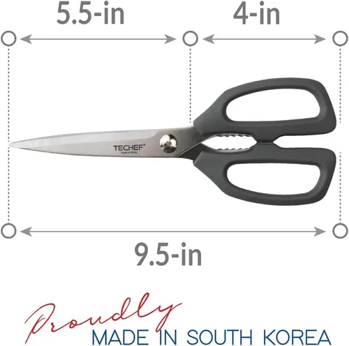 Miniatura 7 de TECHEF Tijeras de cocina, tijeras multiusos, aptas para lavavajillas, tijeras de carne de alta resistencia, tijeras de aves de corral, acero Scissors