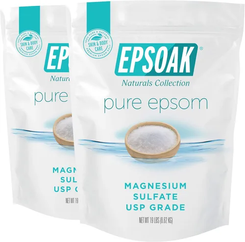Miniatura 8 de Epsoak Sal de Epsom Bolsa resellable a granel de 19 libras, sulfato de magnesio USP. Sin perfume, fabricado en los Estados Unidos, certificado libre