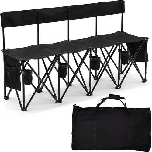 Miniatura 24 de Kigley Banco de fútbol plegable de 6 asientos, banco lateral portátil de equipo deportivo para campamento de fútbol, viajes, eventos, asientos al