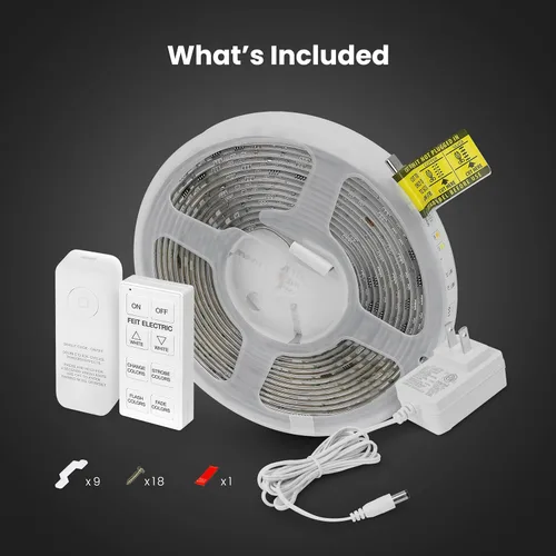 Miniatura 6 de Tira de luz inteligente Feit Electric de 16 pies, tira de luz LED ultradelgada RGBW con perseguimiento de colores, Wi-Fi de 2.4GHz habilitado