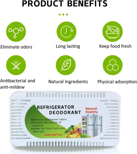 Miniatura 2 de Desodorizador para refrigerador (paquete de 6) - Eliminador de olores para refrigerador y congelador, carbón activado natural, combate los olores