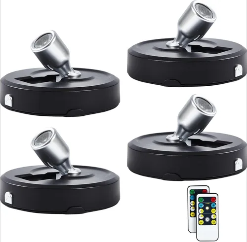 Miniatura 9 de Focos LED inalámbricos, paquete de 2 luces de acento con control remoto, luces inalámbricas de imagen con cabezal giratorio, iluminación