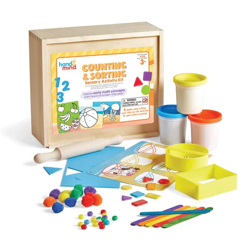 hand2mind Kit de actividades sensoriales para contar y clasificar, piezas sueltas materiales de juego para niños, caja sensorial, cubo sensorial