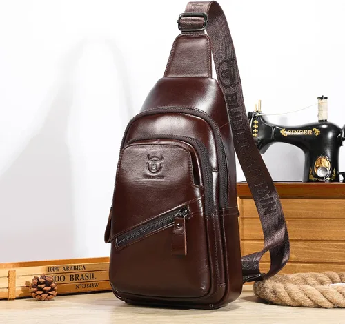 Miniatura 129 de LUKZIJAES Bolso bandolera de cuero genuino para hombre