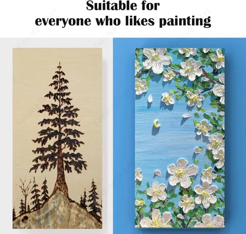 Miniatura 7 de Falling in Art Kit de paneles de madera de abedul sin terminar para pintura, lienzo de madera, paquete de 4 unidades de 6 x 12 pulgadas de estudio