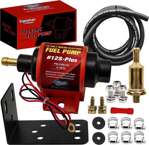 Miniatura 12 de 12D Bomba de combustible eléctrica diesel micro universal de 5/16 pulgada de entrada y salida 12V 1-2 A, 35 GPH, 4-7 PSI 4-7PSI 35 GPH para diesel