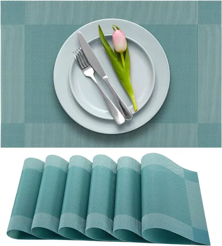 Miniatura 10 de Manteles Individuales More Décor para Mesa de Comedor, Manteles de Mesa de Vinilo PVC Lavables y Resistentes al Calor para Comedor y Cocina, Juego