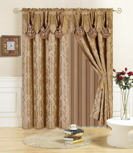 Miniatura 13 de All American Collection Nuevo juego de cortinas de 4 piezas con cenefa adjunta y transparente con 2 alzapaños incluidos