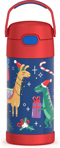 Miniatura 10 de THERMOS FUNTAINER - Botella de acero inoxidable con aislamiento al vacío y sorbete, capacidad de 12 onzas, para niños, azul Azul marino