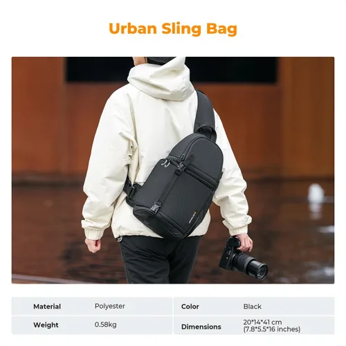 Miniatura 8 de K&F CONCEPT Bolso de Hombro para Cámara Bolso Bandolera para Cámara Mochila para Cámara DSLR/SLR/Sin Espejo para Fotografía Compatible