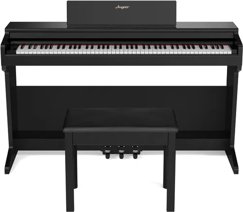 Miniatura 7 de Piano digital, piano de martillo con peso de 88 teclas, piano de teclado eléctrico portátil para principiantes/adultos con pedal de sostenimiento