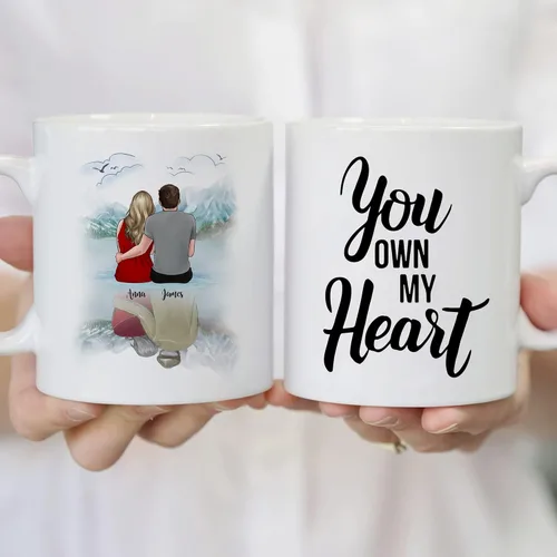 Miniatura 4 de Gossby Taza para parejas, regalo personalizado para pareja, marido, esposa, novio, novia con diseño, nombre, San Valentín, boda, aniversario, regalo