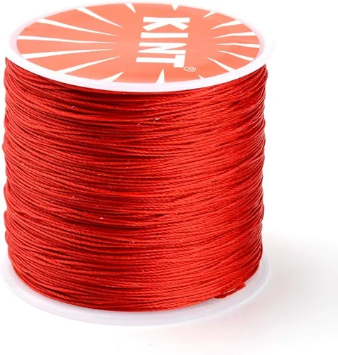 Miniatura 20 de Cordón de poliéster encerado de 119 yardas de 0.020 in, cuentas gruesas y coloridas pulseras de hilo trenzado para macramé para fabricación