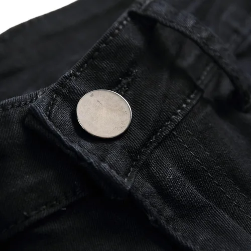Miniatura 6 de Pantalones de mezclilla ajustados para hombre, rasgados, elásticos, desgastados, pierna cónica, desgastados, pantalones de mezclilla para hombre