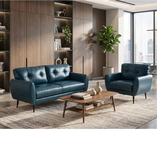 Miniatura 16 de TYBOATLE Sofá Sillón de 61" Loveseat Pequeño Sofás para Sala de Estar Sofá de Cuero Moderno de Mediados de Siglo Acolchado Mini Sofá Cómodo Oficina