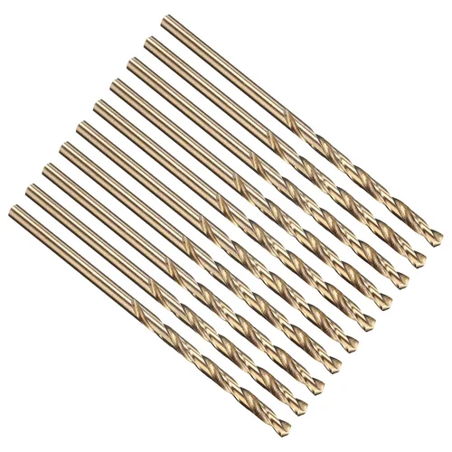 Miniatura 23 de PATIKIL Broca Jobber de 0.039 in, vástago recto M35 cobalto 5% acero de alta velocidad 135° acabado dorado para metal duro de acero inoxidable - 2