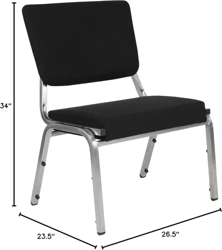 Miniatura 3 de Flash Furniture HERCULES Series Silla de recepción médica bariátrica de tela antimicrobiana negra de 1000 libras con respaldo de 3/4 paneles