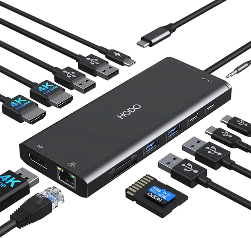 Miniatura 8 de Adaptador multipuerto USB-C para MacBook Air/Pro - Dongle HDMI 6 en 1 con puertos 4K, USB 3.0, lector de tarjetas SD/TF para MacBook M1/m2/m3/m4