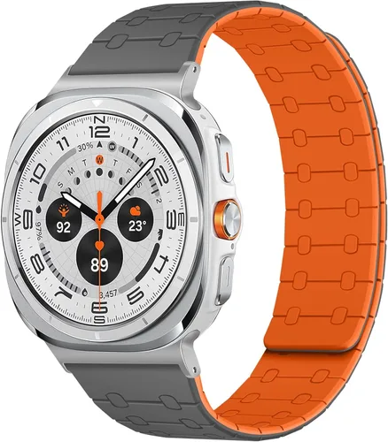 Miniatura 29 de Amizee No Gap Band Compatible con Samsung Galaxy Watch Ultra (2025/2024) Correa de 47mm, Correa de silicona deportiva magnética de 22mm para mujeres