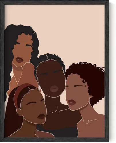 HAUS AND HUES Pintura de mujeres afroamericanas para paredes, arte africano, arte de pared, arte de pared de mujeres negras, pinturas artísticas