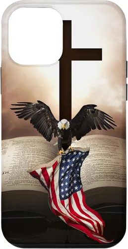 Miniatura 16 de Pretty Christian Cross Bible A Bald Eagle Grip American Flag Case for iPhone 17