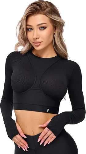 Bona Fide Camisetas de compresión para mujer, camiseta corta de manga largacorta para mujer, diseñada para gimnasio, entrenamiento y correr