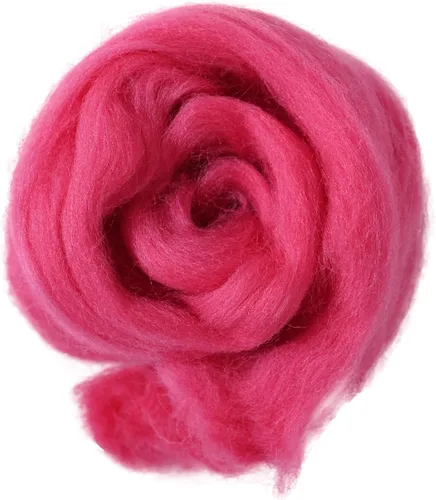 Miniatura 102 de 24 tipos de lana rosa, 4.23 oz (120 g), adecuado para fieltro húmedo y fieltro de aguja de telas hiladas de lana. Un paquete de prueba está Tonos