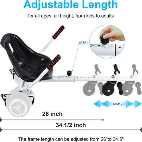 Miniatura 5 de Hishine Accesorio de asiento para aeropatineta de 6.5 a 10 pulgadas, diseño mejorado sin necesidad de correas de velcro, kit de conversión Go Kart