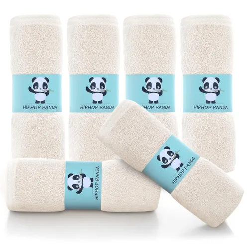 Miniatura 20 de HIPHOP PANDA Toallitas para bebé, rayón hecho de bambú - 2 capas ultra suaves y absorbentes, toalla facial de baño para recién nacidos - toallitas