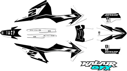Miniatura 7 de Kit gráfico para KTM Enduro 4-Stroke 250 EXC-F, 350 EXC-F, 450 EXC-F y 500 EXC-F años 2020, 2021, 2022 y 2023 Razor Series Azul-Verde 16 Mil