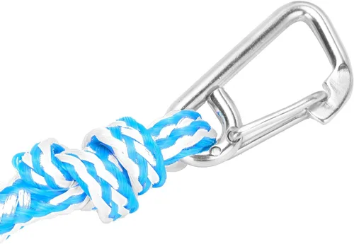 Miniatura 2 de Cuerda de flotador resistente de grado marino, cuerda de alta visibilidad con ganchos de acero inoxidable 316 para línea de remolque de kayak, boya