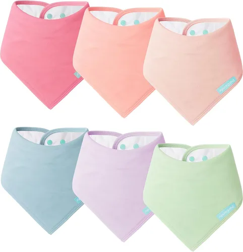 Miniatura 11 de PurComfy Baberos supersuaves, baberos de bambú de primera calidad para bebés niños y niñas, baberos ajustables a presión, paquete de 6