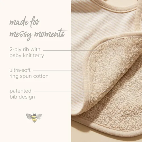 Miniatura 5 de Burt's Bees Baby Baberos unisex para bebé, trapos de baba de hombro de solapa, 100% algodón orgánico con baberos absorbentes de toalla de rizo Abeja