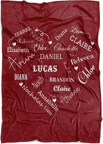 Miniatura 4 de Mantas personalizadas con el nombre, para bebés, niños y adultos, mamá, abuela, abuelo. Manta personalizada con tus nombres. Manta personalizada