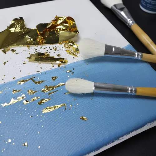 Miniatura 6 de GACDR Juego de brochas para dorado, 7 piezas versátiles de brochas de pelo de cabra para mezclar y aplicar pintura acrílica, acuarela, hojas de oro
