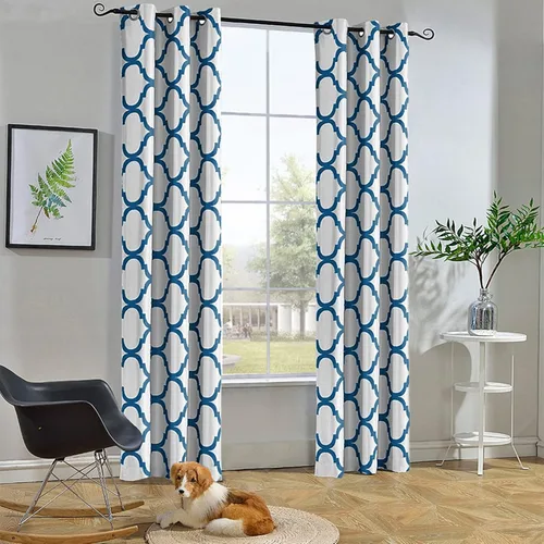 Miniatura 43 de Melodieux - Cortina opaca con aislamiento térmico y ojales, de estilo marroquí, 100 x 84 pulgadas, color gris (1 panel)