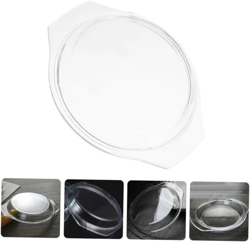 Miniatura 9 de Cubierta de vidrio para microondas de 10.23 x 9.05 pulgadas, resistente al calor, reutilizable, de grado alimenticio, tapa protectora