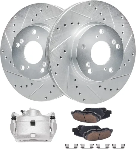 Miniatura 92 de Detroit Axle - 4 rotores de freno para Chevrolet Cruze Volt Orlando Verano, rotores de freno de disco perforados y ranurados de repuesto : rotor