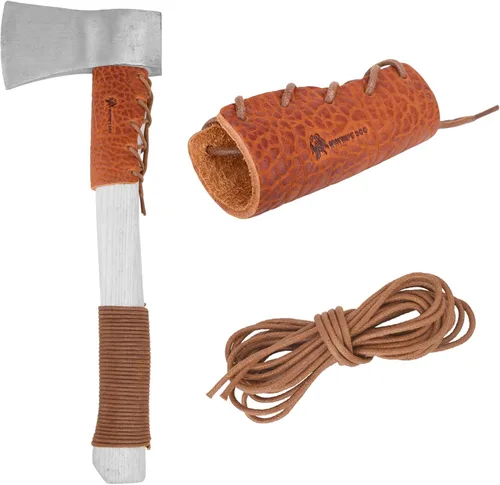 Miniatura 11 de Protector de cuello de hacha de cuero, cubiertas para mango de hacha para púas de jardinería o protector de hachas de campamento