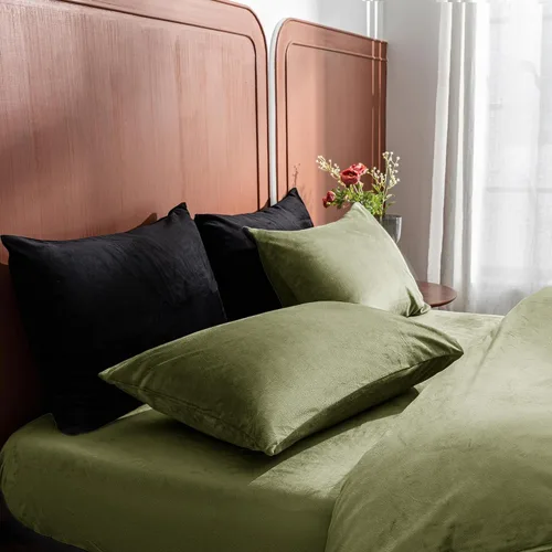 Miniatura 8 de Paquete de 2 fundas de almohada de terciopelo Queen con cremallera, súper suaves y acogedoras, fundas de almohada de franela difusa de lujo