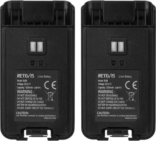 Retevis RT68 Batería de radio bidireccional, batería de iones de litio original de 3.7 V 1200 mAh, compatible con Retevis RT68 Walkie Talkies