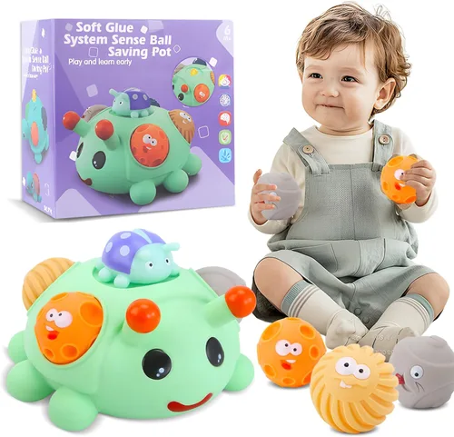 Juguetes sensoriales para bebés, pelotas Montessori para niños pequeños de 1 a 3 años, regalo perfecto para la dentición, bolas sensoriales en bola