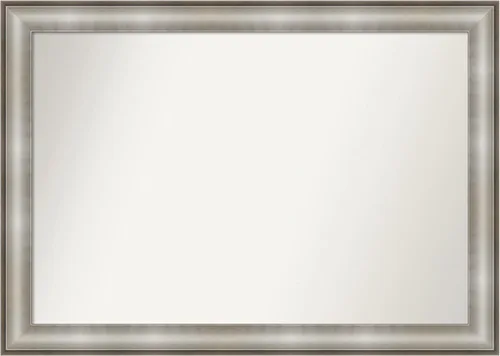 Miniatura 85 de Amanti Art Espejo de baño plateado para sobre fregadero, 28 x 47 pulgadas, espejo rectangular de plata imperial, marco de madera tradicional de gran
