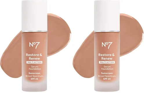 Miniatura 12 de No7 Restore & Renew Base de Suero de Acción Múltiple - Porcelana - Base Líquida de Maquillaje con Vitamina C, Vitamina E y Colágeno para el Rostro