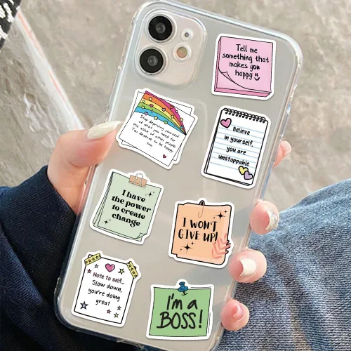 Miniatura 4 de 100 unidades de calcomanías motivacionales de autoafirmación, calcomanías impermeables con citas inspiradoras para botellas de agua, laptop, álbum