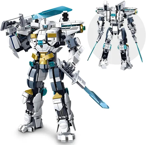 HIGH GODO Ice Warrior Mech - Juego de construcción, modelo de batalla protector de ciudad genial para adultos y adolescentes mayores de 14 años,