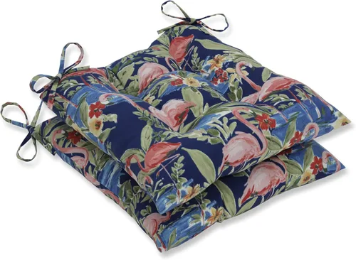 Miniatura 7 de Pillow Perfect Tropic - Cojín para asiento de silla de interior/exterior con lazos, acolchonado, resistente a la intemperie y a la decoloración
