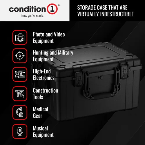 Miniatura 4 de Condition 1 Estuche rígido protector impermeable resistente grande de 25 pulgadas, Modelo 024, Caja de almacenamiento portátil con espuma