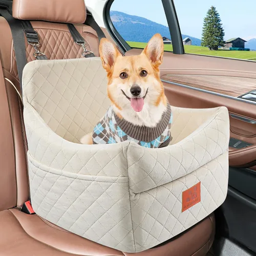 Miniatura 6 de GL GLENSLAVE Asiento de automóvil para perros pequeños/medianos, asientos elevadores de automóvil con cojín grueso para perros de menos de 35